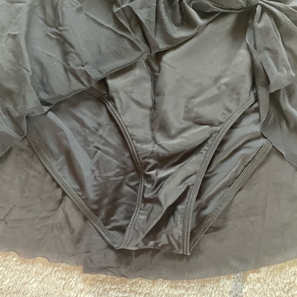 Black Two-Piece Bikini Top and Skirt Swim Set - Picture 3 of 4